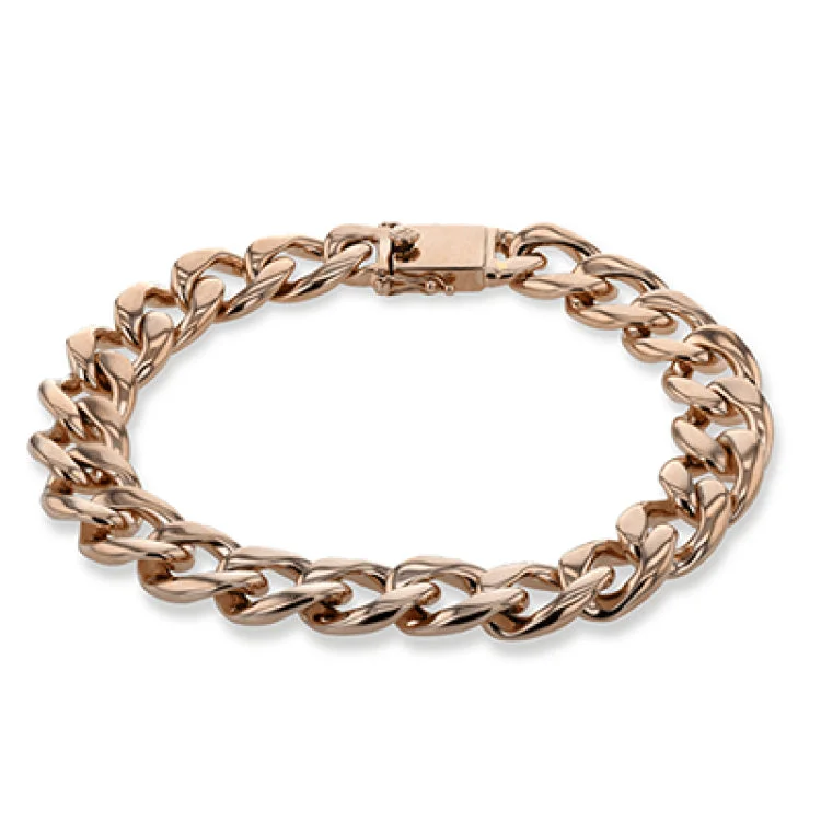 Women’s minimalist bracelets-This substantial men's chain bracelet is wrought in 14k gold for durability and style.