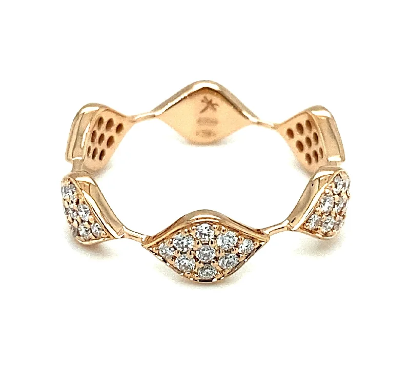 Women’s rose gold engagement rings with diamonds-CASATO Mikou Stackable Diamond Ring