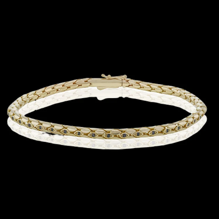 Women’s infinity bangles-This simple yet luxurious men's bracelet is crafted in a 14k brushed matte finish gold.