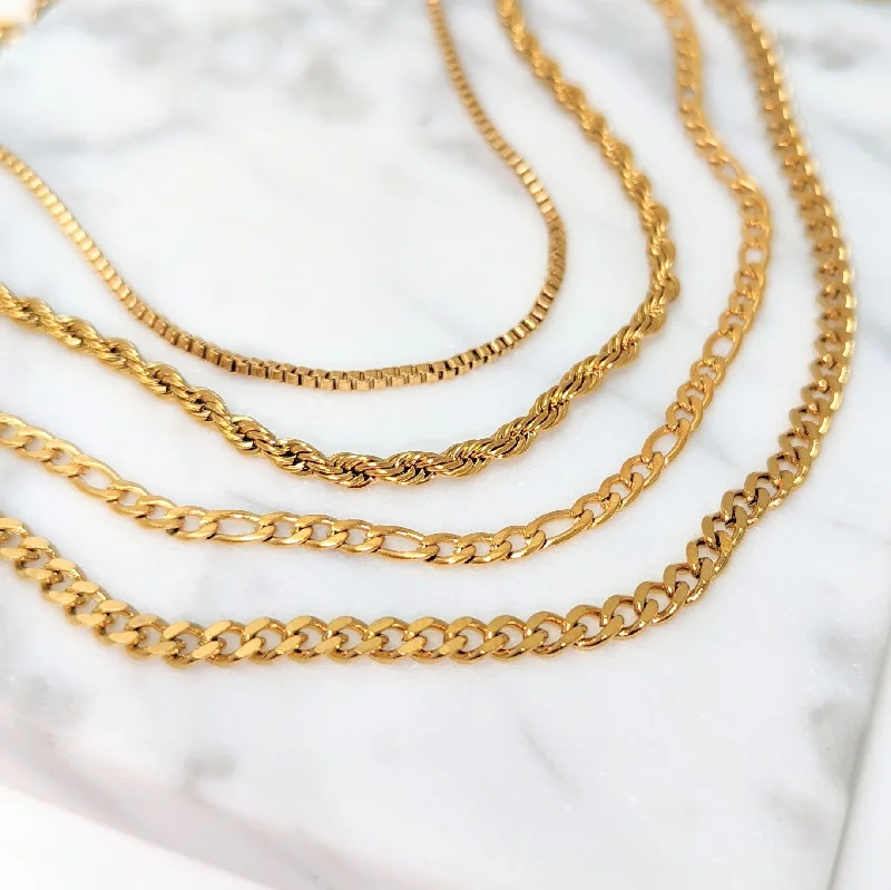 Women’s rose gold chain necklaces-Gold Chain Bar