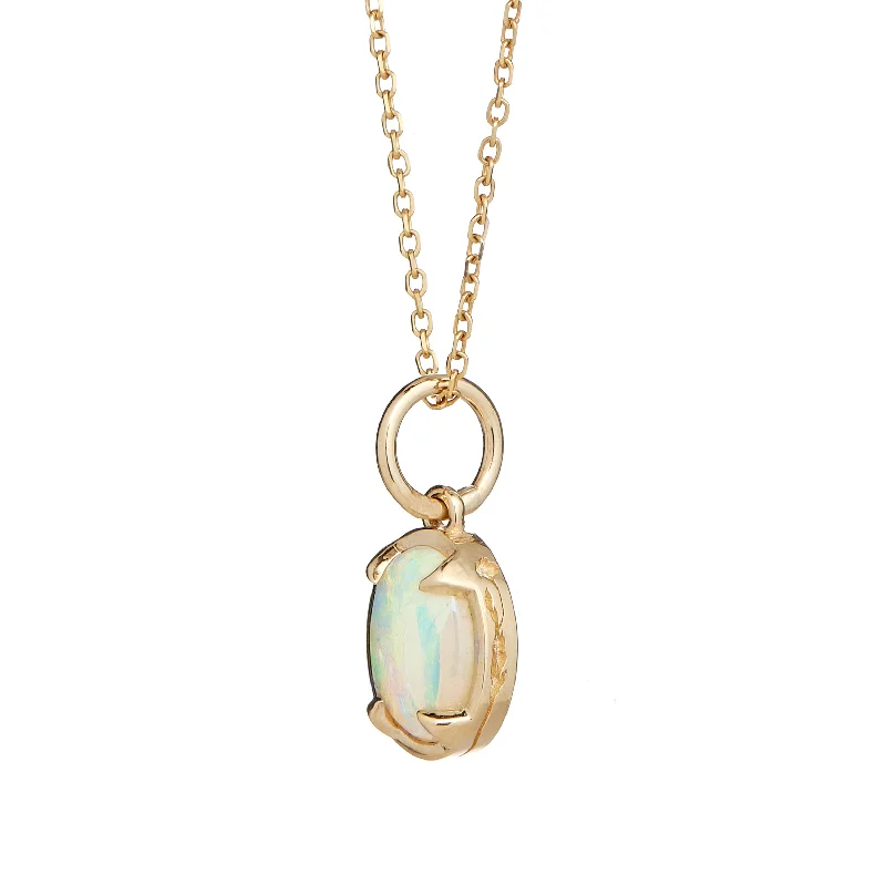 Women’s custom heart necklaces-Nouveau Opal Pendant