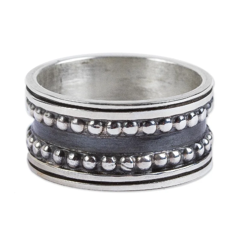 Women’s multi-stone rings-Novica Handmade Sierra Men'S Sterling Silver Band Ring