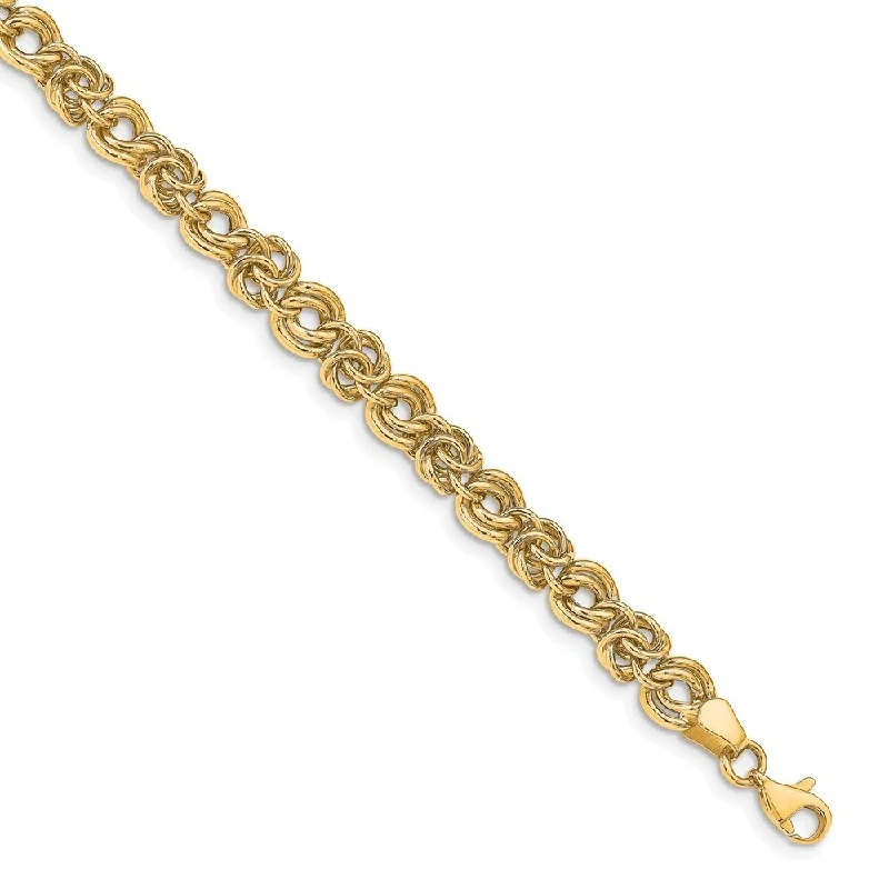 Women’s infinity bracelets-14k Yellow Gold 6.25mm Polished Fancy Link Bracelet, 7.5"