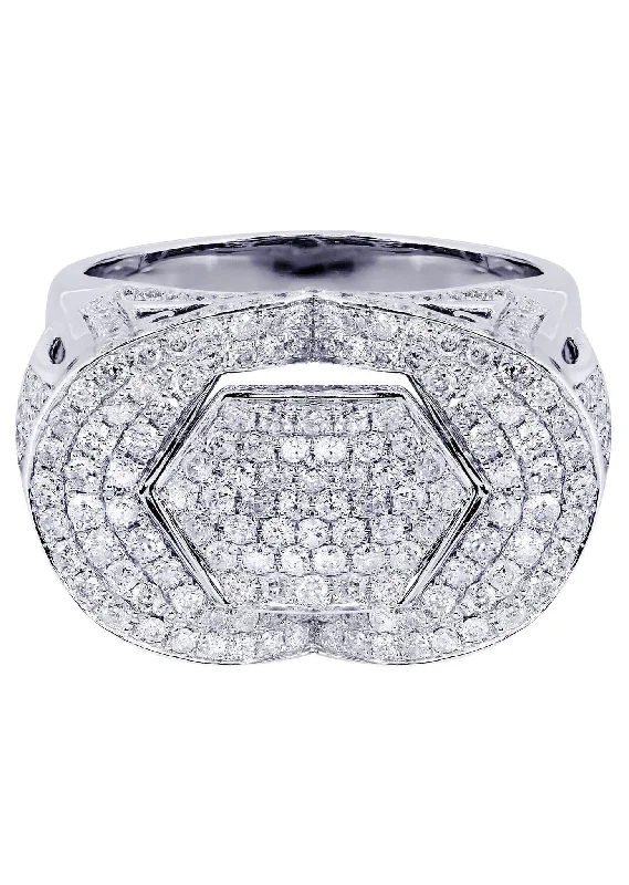 Women’s luxury engagement rings-White Gold Mens Diamond Ring| 2.4 Carats| 12.78 Grams