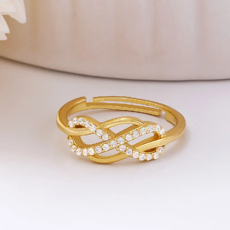 Women’s heart-shaped rings-Forever Intertwined Gold Plated 925 Sterling Silver Ring