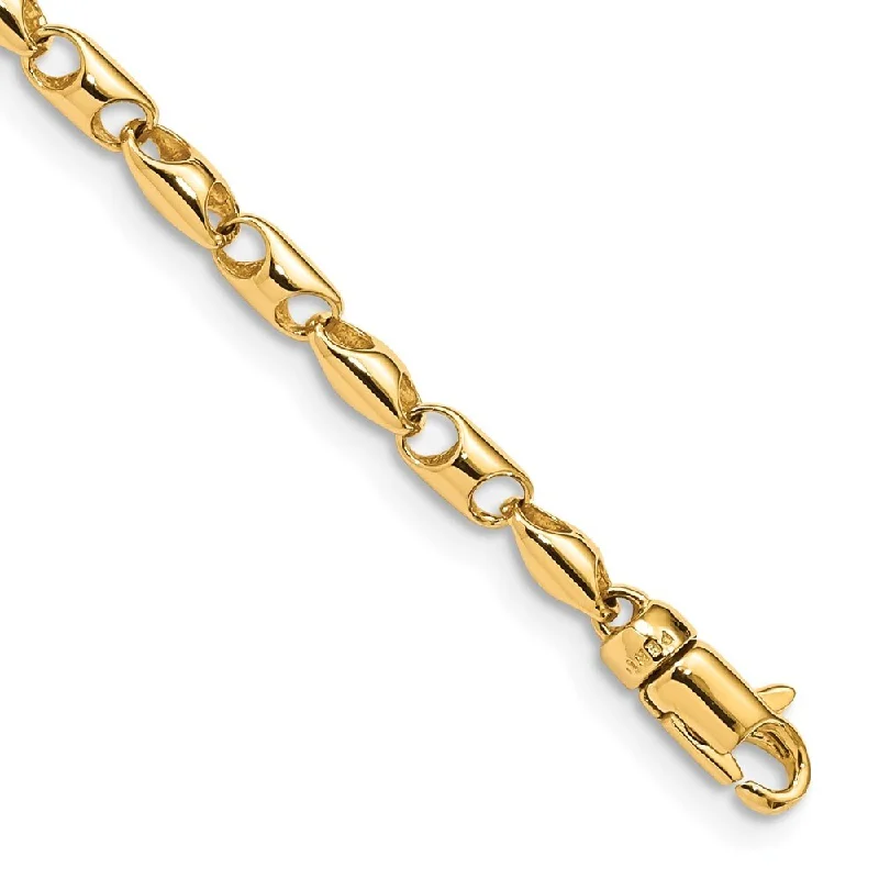 Women’s gold-plated bracelets-14k Yellow Gold 3.1mm Fancy Link Bracelet, 7.5"