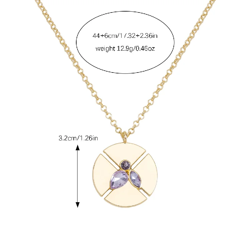 Women’s engagement necklace sets-Simple Style Classic Style Solid Color Alloy Plating Inlay Rhinestones Women's Pendant Necklace