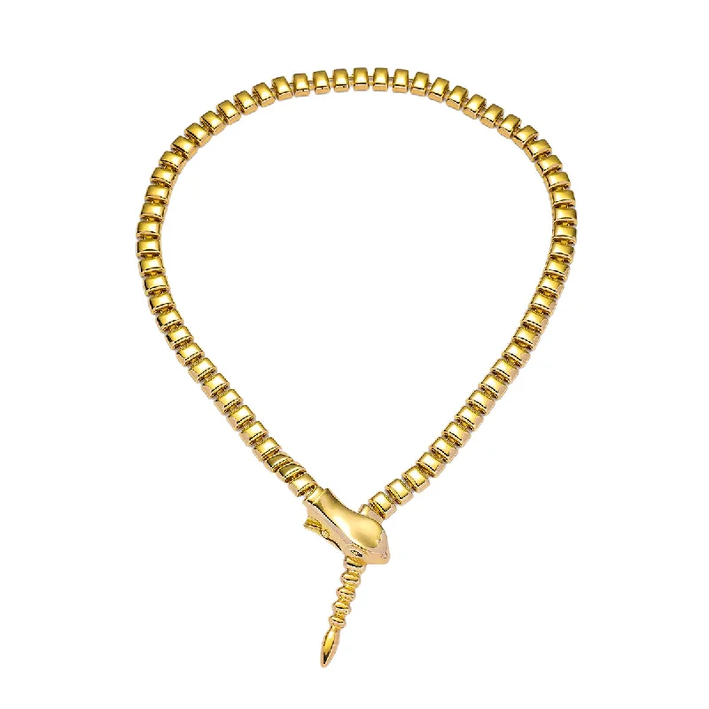 Women’s cocktail necklaces-Casual Hip-Hop Snake Alloy Iron Men's Necklace