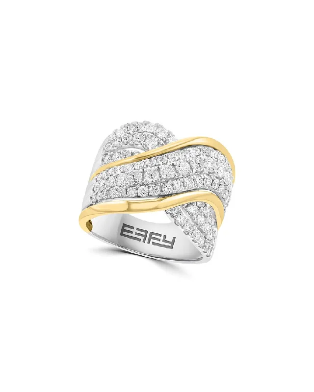 Women’s elegant three-stone engagement rings-Effy Fine Jewelry 14K Two-Tone 1.91 ct. tw. Lab-Grown Diamond Ring