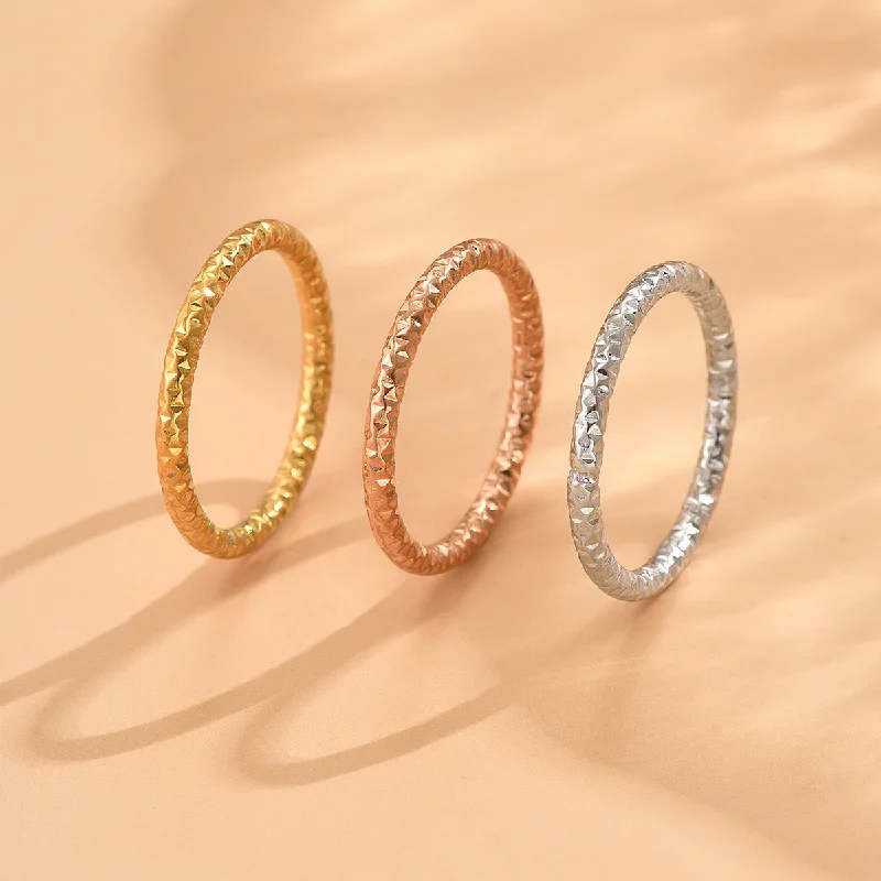 Women’s unique wedding rings-Simple Style Geometric Stainless Steel 14k Gold Plated Rose Gold Plated Rings