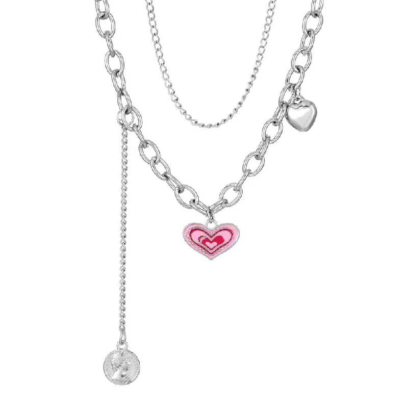 01 Pink Peach Heart (Chain Set)