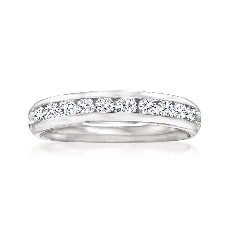 Women’s halo engagement rings-Ross-Simons Diamond Wedding Ring in 14kt White Gold