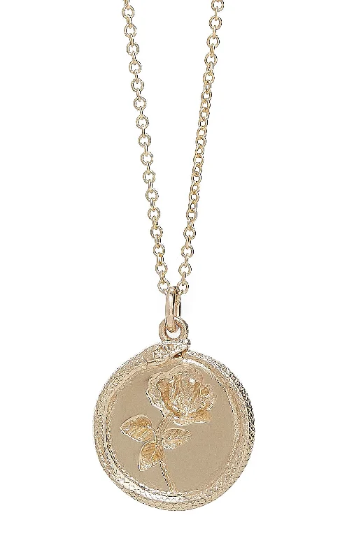 Women’s layered necklaces-ROSE OUROBOROS PENDANT