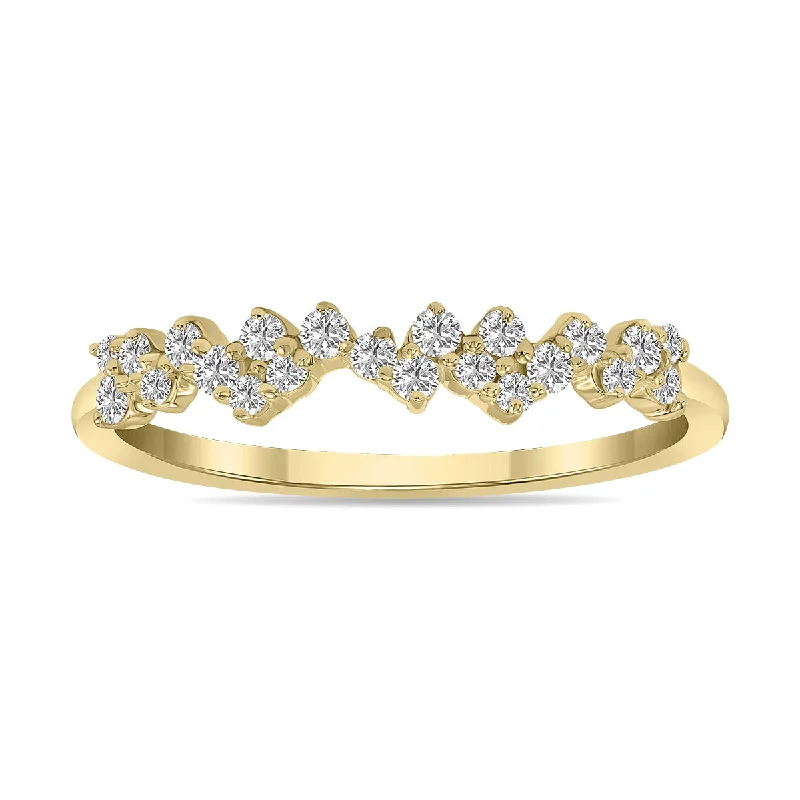 Women’s affordable diamond engagement rings-1/4 Ctw Lab Grown Diamond Ring In 10K Yellow Gold