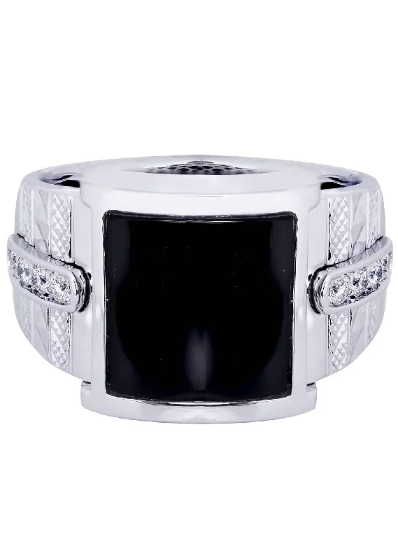 Women’s vintage diamond engagement rings-White Gold Mens Diamond Ring| 0.21 Carats| 15.67 Grams