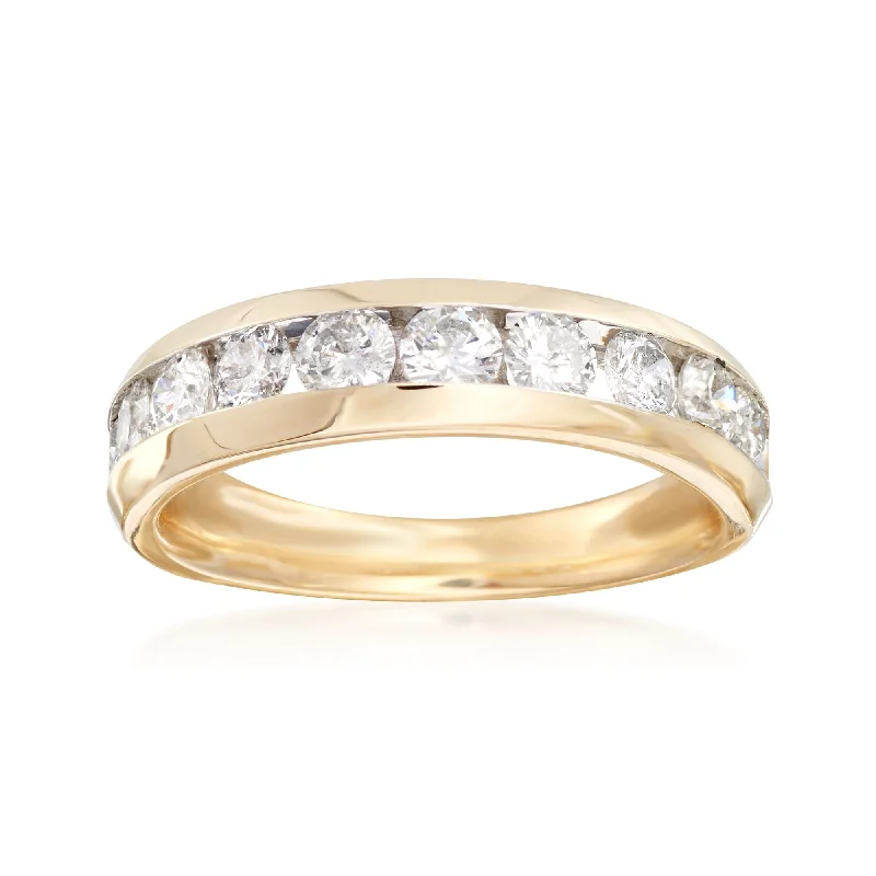 Women’s gold engagement rings-Ross-Simons Diamond Wedding Ring in 14kt Yellow Gold