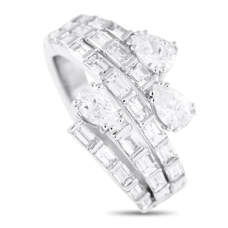 Women’s elegant diamond engagement rings-LB Exclusive 18K White Gold 2.60ct Diamond Ring ALR-19435