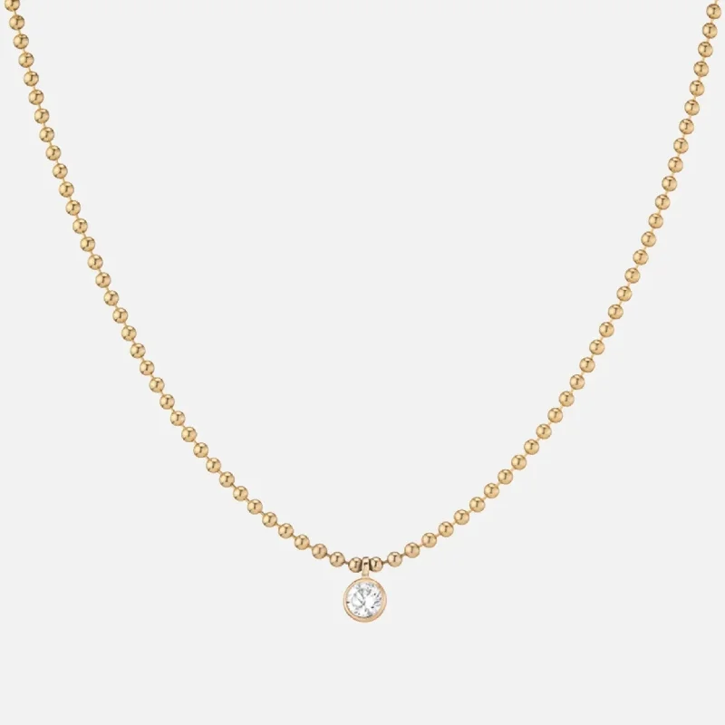 Women’s custom necklaces-Diamond Ball Chain Necklace