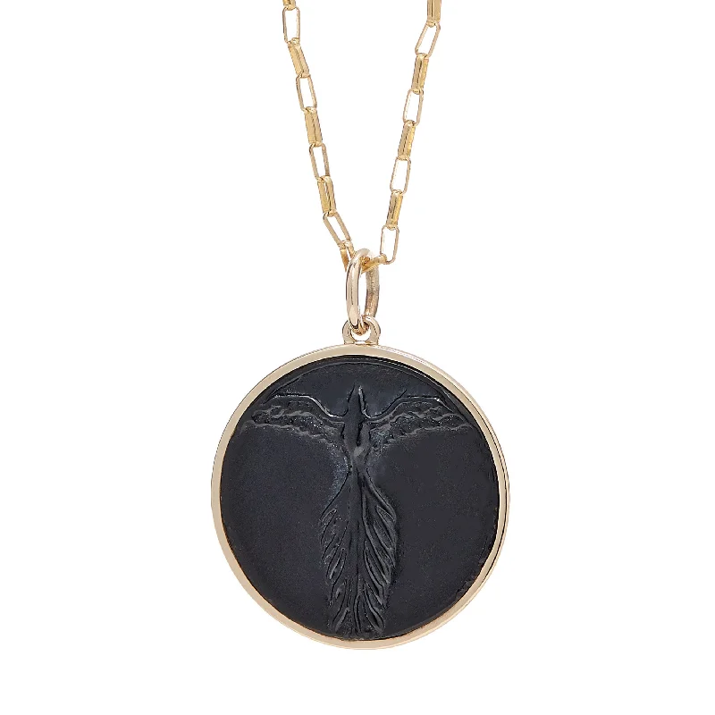 Women’s choker necklaces-Phoenix Intaglio Medallion