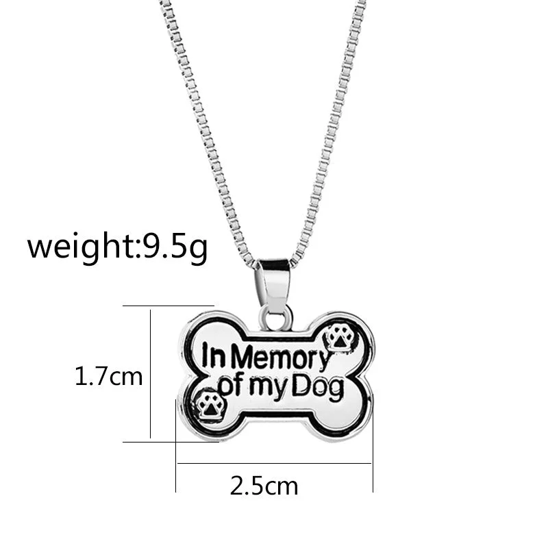 Women’s minimalist necklaces-Fashion Simple Necklace Dog Bone Hang Tag Necklace Letter In Memory Of My Dog Dog Tag Necklace Gooddiy Wholesale