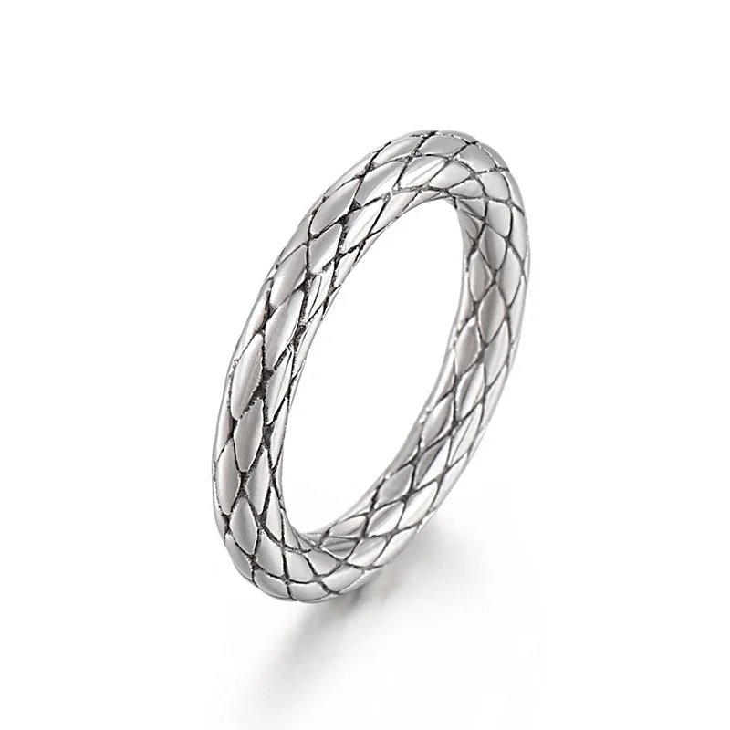 Women’s wedding rings-New Design Fashion Popular Ring Stainless Steel Lattice Ring