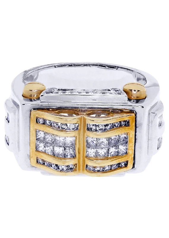 Women’s yellow gold engagement rings-White Gold Mens Diamond Ring| 0.52 Carats| 14.49 Grams