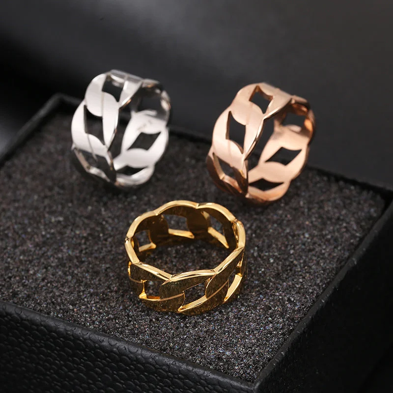 Women’s boho rings-Wholesale Basic Geometric Stainless Steel Rings