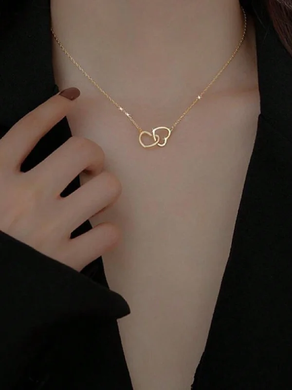 Women’s heart pendant necklaces-Ig Style Simple Style Heart Shape Copper Alloy Women's Necklace