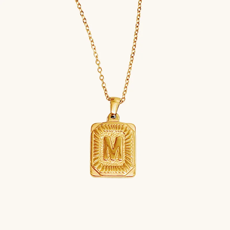 Women’s gold necklaces-Initial Vintage Necklace