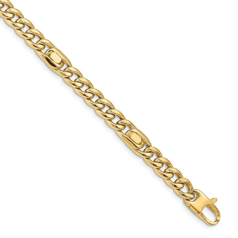 Women’s men’s style bracelets-14k Yellow Gold 6.5mm Men's Polished Link Bracelet, 8.5"