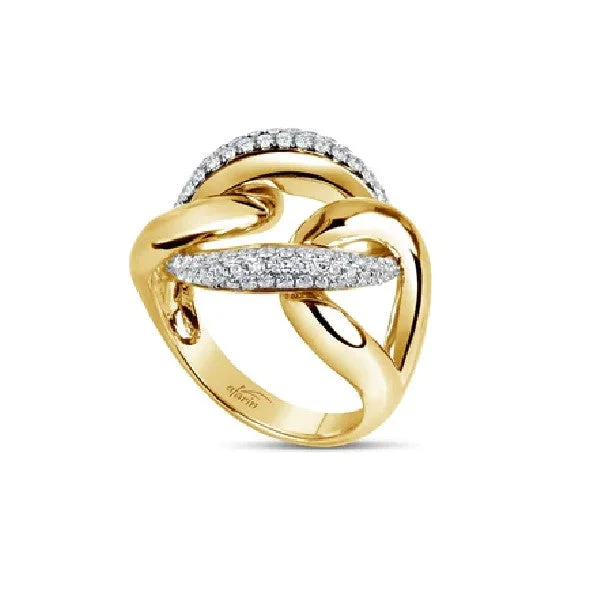 Women’s vintage diamond solitaire engagement rings-Open Link Diamond Ring