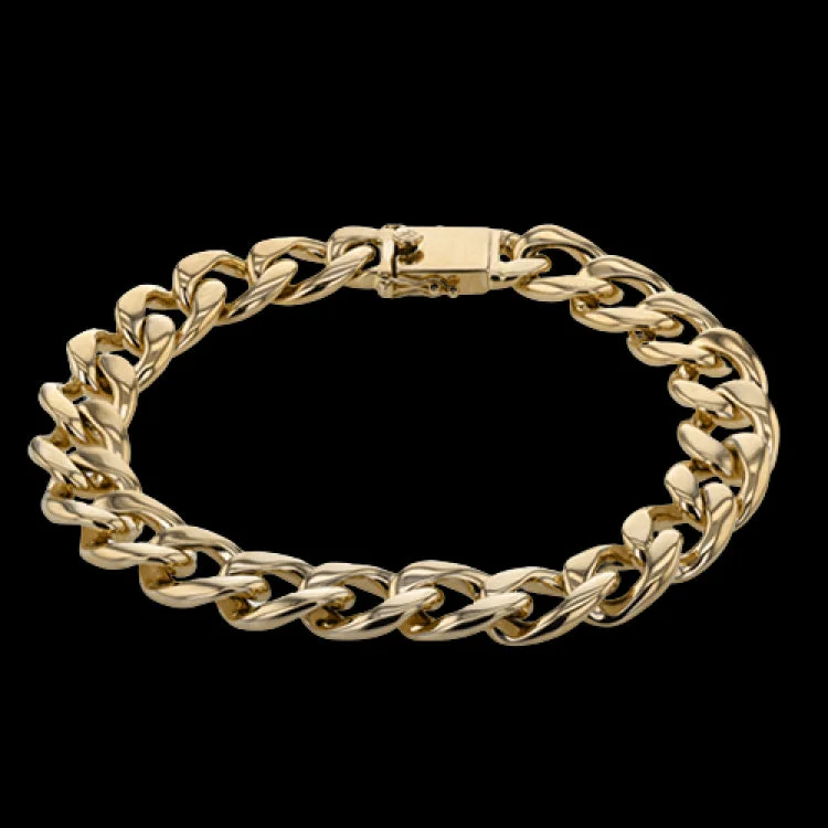 Women’s gold bangle bracelets-This substantial men's chain bracelet is wrought in 14k gold for durability and style.