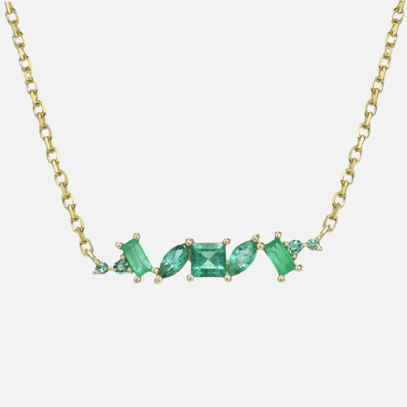 Women’s opal necklaces-Emerald Chaos Necklace