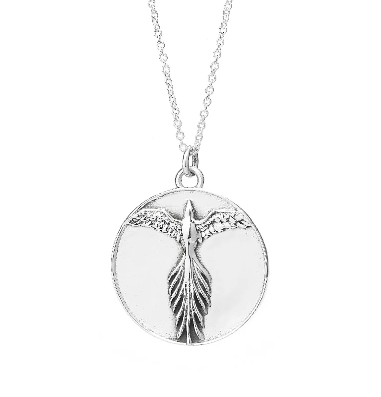 Women’s infinity love necklaces-SILVER & PLATED PHOENIX MEDALLION