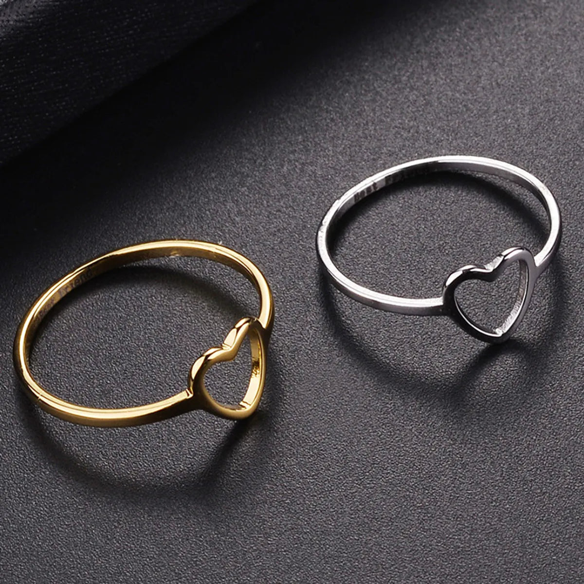 Women’s multi-stone rings-Wholesale Jewelry Simple Style Letter Heart Shape Alloy Plating Hollow Out Rings