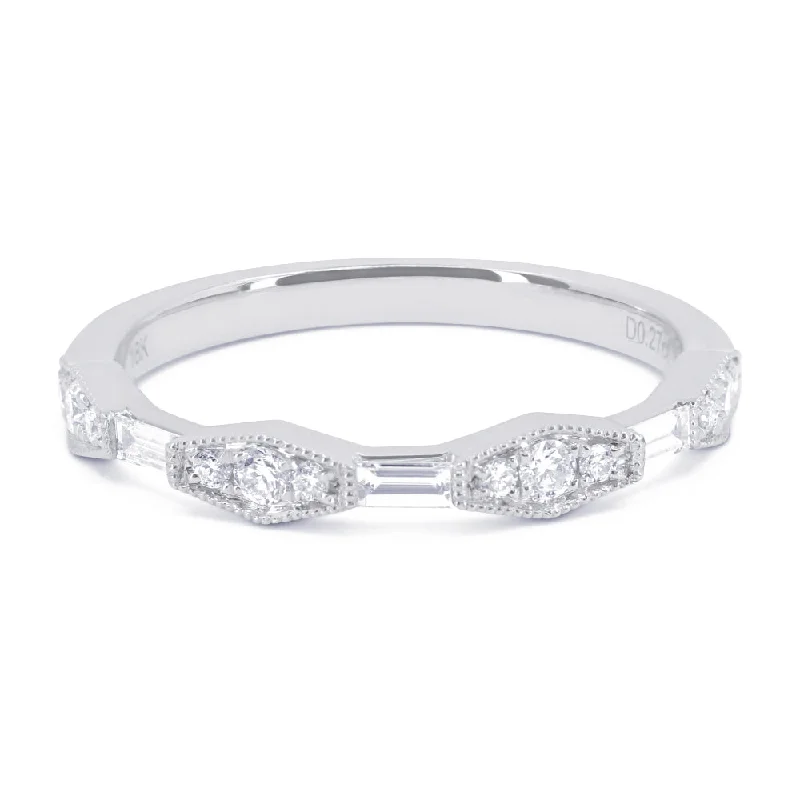 Women’s platinum engagement rings-14K White Gold,white Diamond Ring