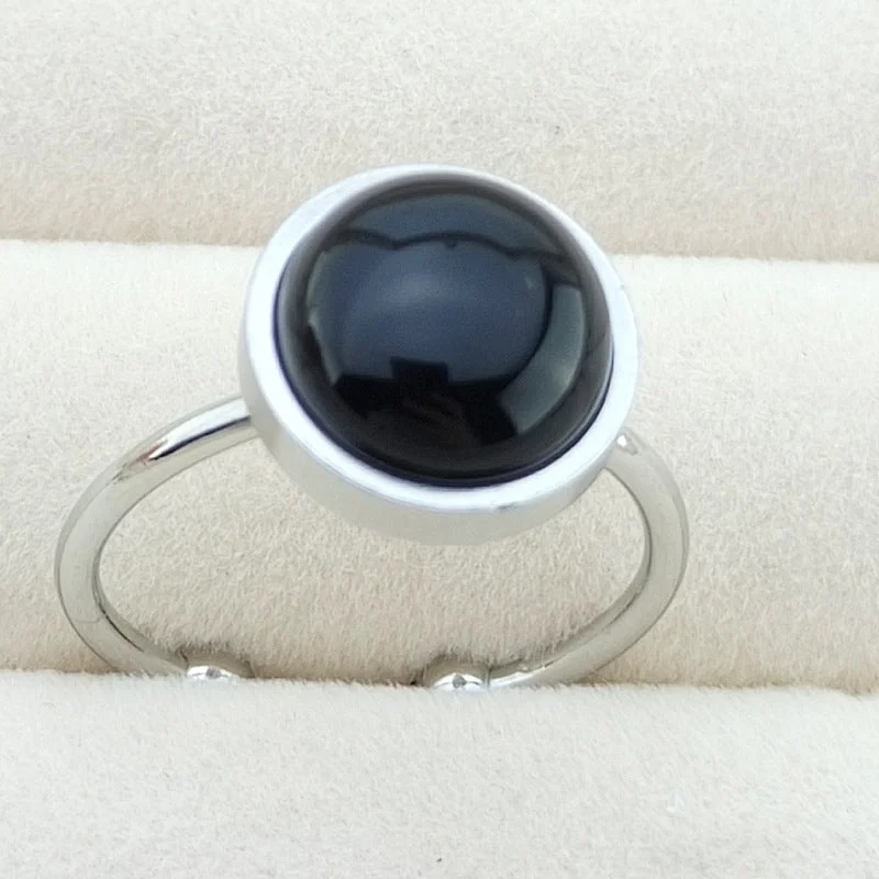 10mm round-Black Agate