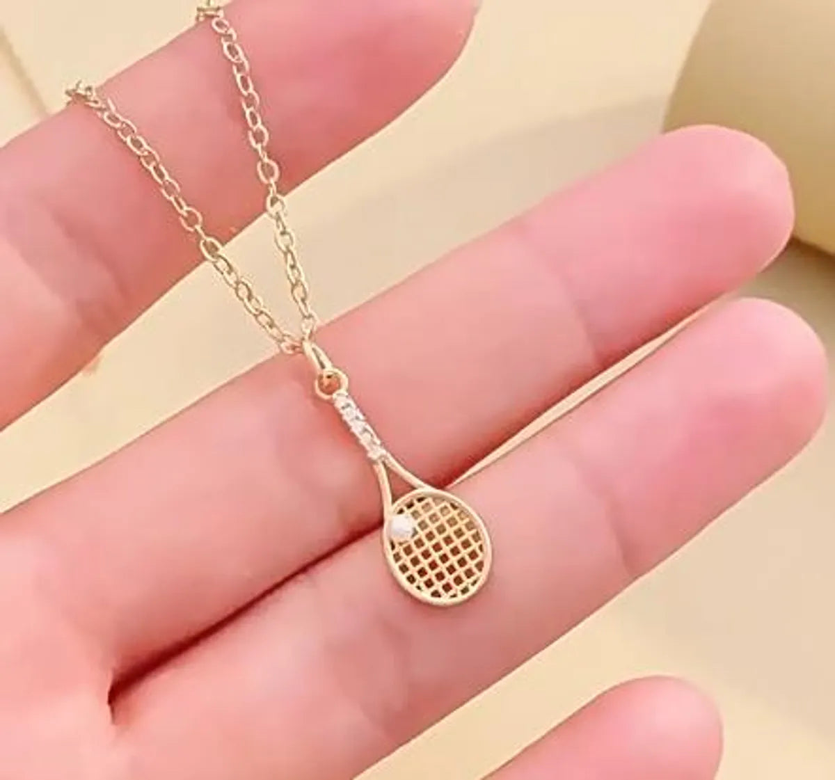 Women’s fashion necklaces-Casual Simple Style Tennis Racket Alloy Women's Pendant Necklace