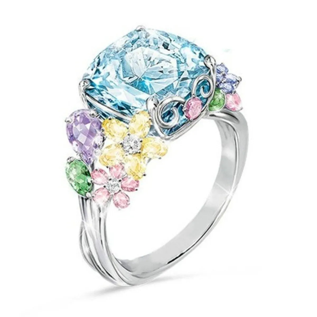 Women’s eternity rings-Elegant Sweet Flower Alloy Women'S Rings