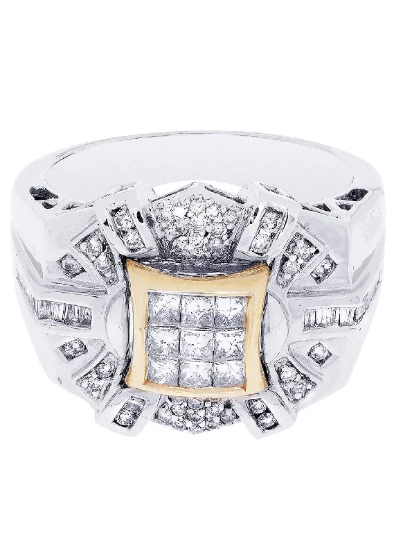 Women’s cathedral engagement rings-White Gold Mens Diamond Ring| 0.32 Carats| 12.49 Grams