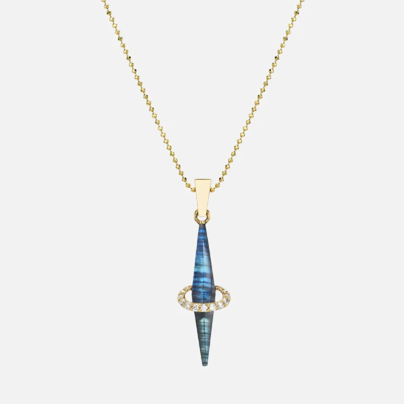 Women’s unique gemstone necklaces-Moondance Line Pendant