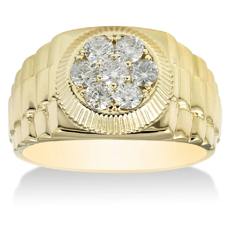 Women’s pearl rings-14k Yellow Gold Mens 4/ 5ct TDW Diamond Ring